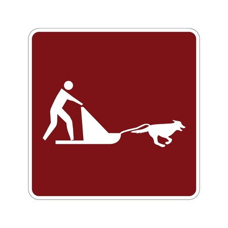 Sign Solutions Usa Dog Sledding (Symbol), Aluminum, 18 in x 18 in DUS08HWT1818RS-143